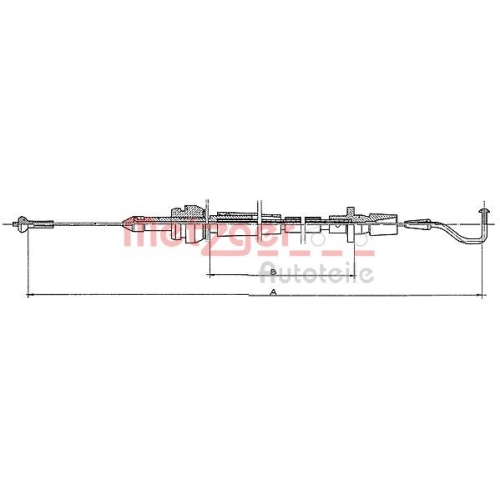 1 Accelerator Cable METZGER 11.082 VW