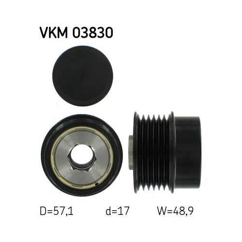 1 Alternator Freewheel Clutch SKF VKM 03830