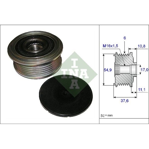 1 Alternator Freewheel Clutch INA 535 0123 10 MERCEDES-BENZ RENAULT DACIA