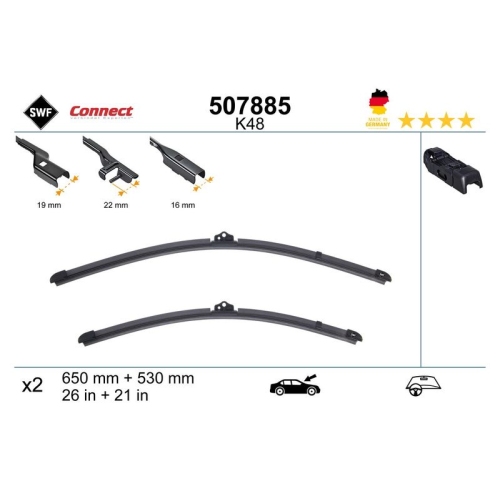 1 Wiper Blade SWF 507885 CONNECT MADE IN GERMANY