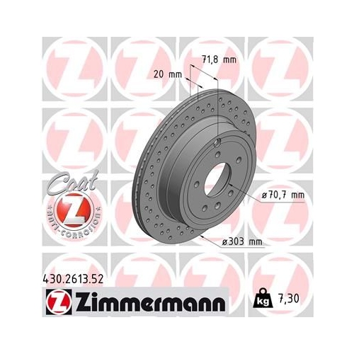 2 Brake Disc ZIMMERMANN 430.2613.52 SPORT BRAKE DISC COAT Z OPEL CHEVROLET