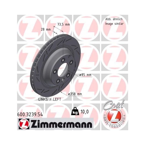 1 Brake Disc ZIMMERMANN 600.3239.54 BLACK Z PORSCHE VAG