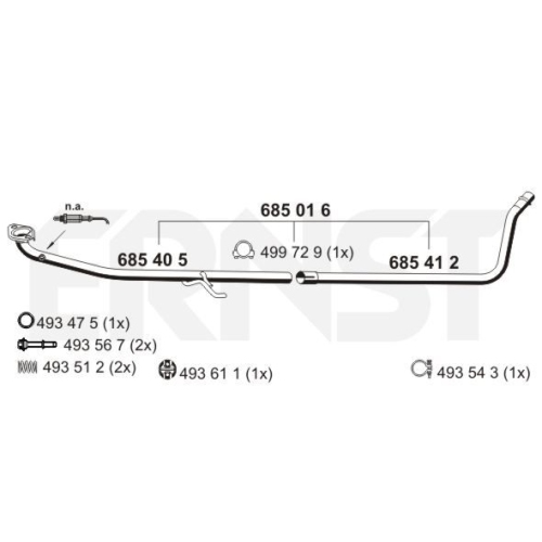 1 Exhaust Pipe ERNST 685016 Set PEUGEOT TOYOTA