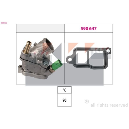 1 Thermostat, coolant KW 580 732 Made in Italy - OE Equivalent VOLVO