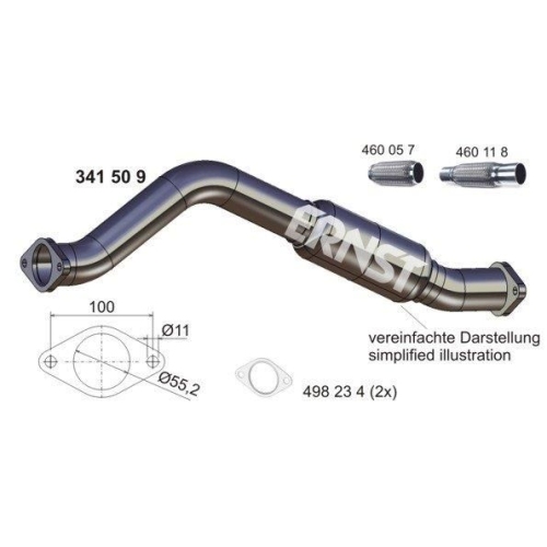 1 Exhaust Pipe ERNST 341509 FORD
