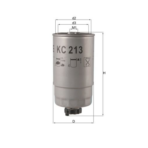 Kraftstofffilter MAHLE KC 213 FIAT