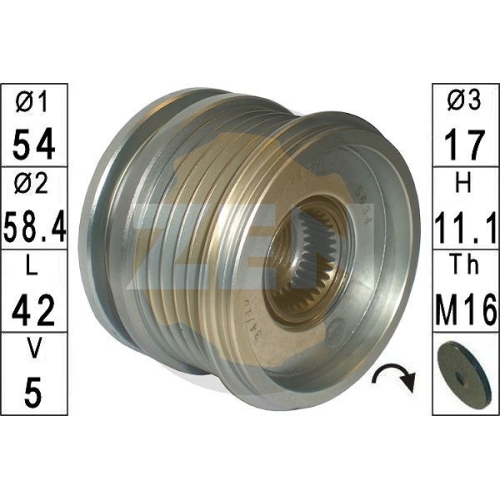 1 Alternator Freewheel Clutch ERA ZN5634 FORD VOLVO