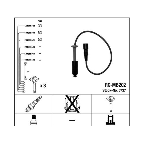 1 Ignition Cable Kit NGK 0737