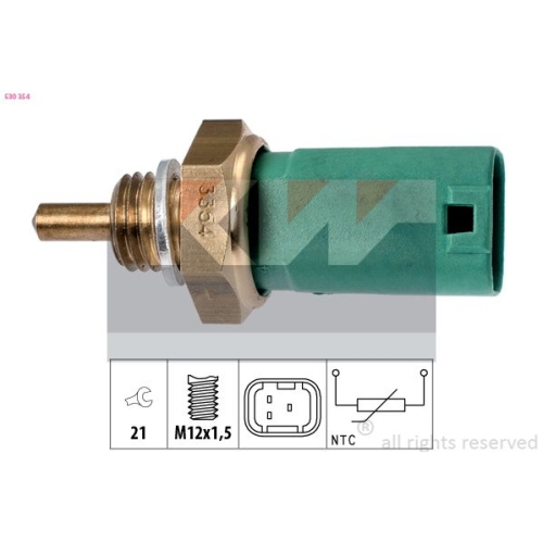 1 Sensor, coolant temperature KW 530 354 Made in Italy - OE Equivalent RENAULT