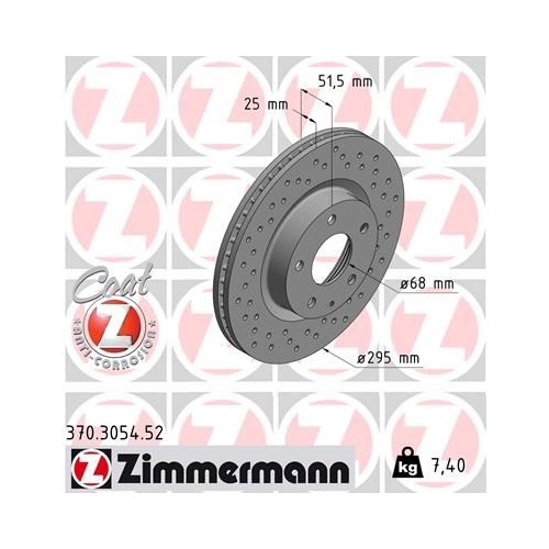 2 Brake Disc ZIMMERMANN 370.3054.52 SPORT BRAKE DISC Z MAZDA