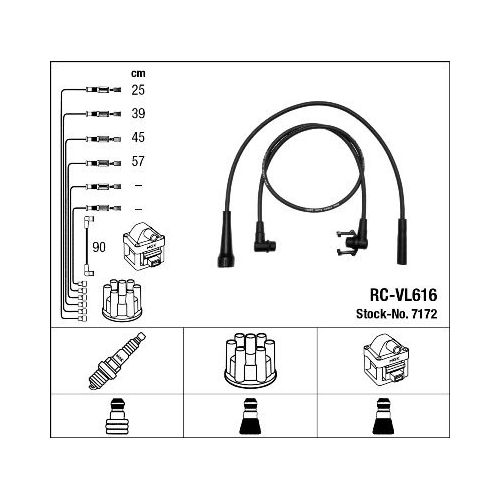 1 Ignition Cable Kit NGK 7172 RENAULT VOLVO DACIA