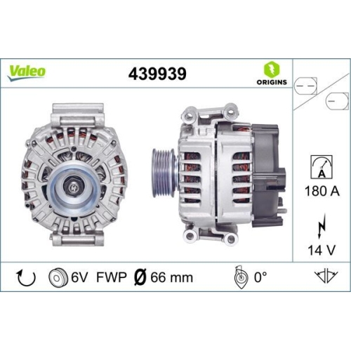 Generator VALEO 439939 VALEO ORIGINS NEW OE TECHNOLOGIE AUDI