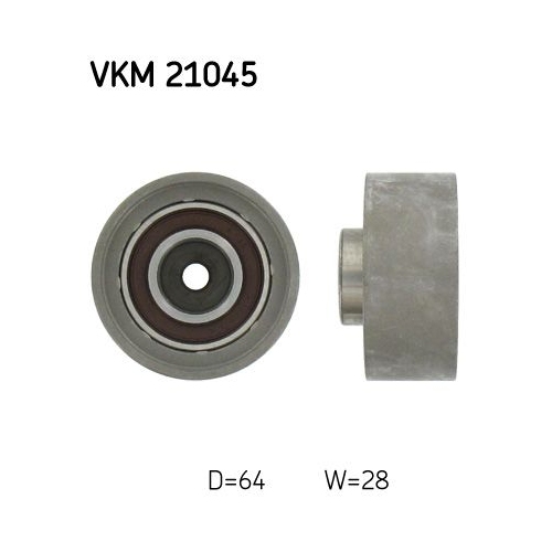 1 Deflection/Guide Pulley, timing belt SKF VKM 21045 AUDI VOLVO VW