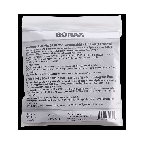 SONAX PolierSchwamm grau 200 (extraweich) AntiHologrammPad 04936410
