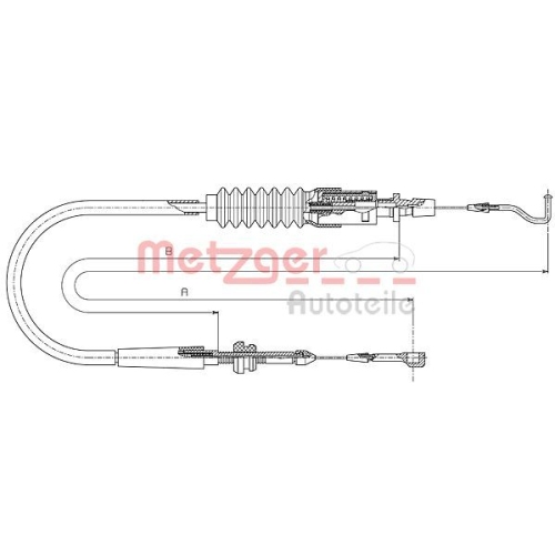 1 Accelerator Cable METZGER 14.4304 VW