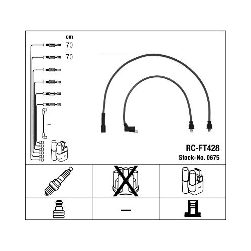 1 Ignition Cable Kit NGK 0675 ALFA ROMEO FIAT LANCIA FERRARI MASERATI ABARTH