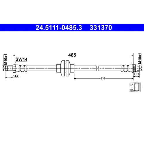 Bremsschlauch ATE 24.5111-0485.3 RENAULT
