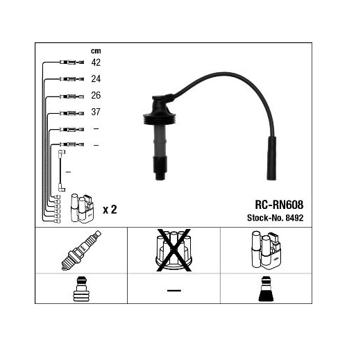 1 Ignition Cable Kit NGK 8492 RENAULT VOLVO DACIA