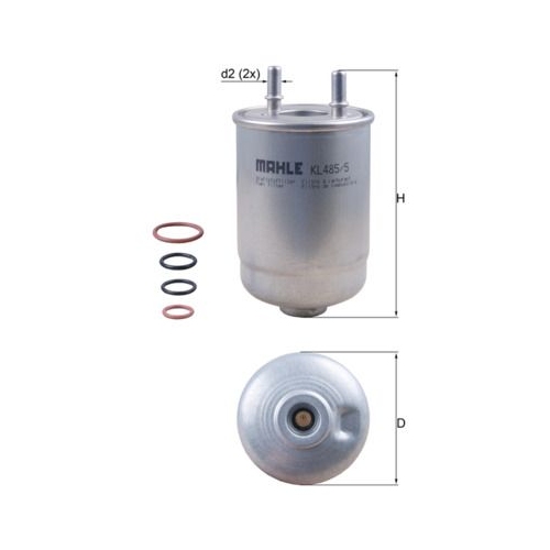 1 Fuel Filter MAHLE KL 485/5D RENAULT SUZUKI