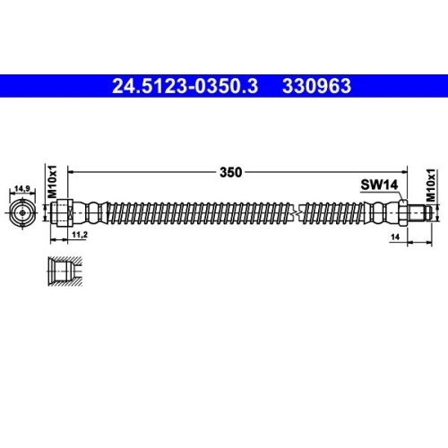 Bremsschlauch ATE 24.5123-0350.3 MERCEDES-BENZ