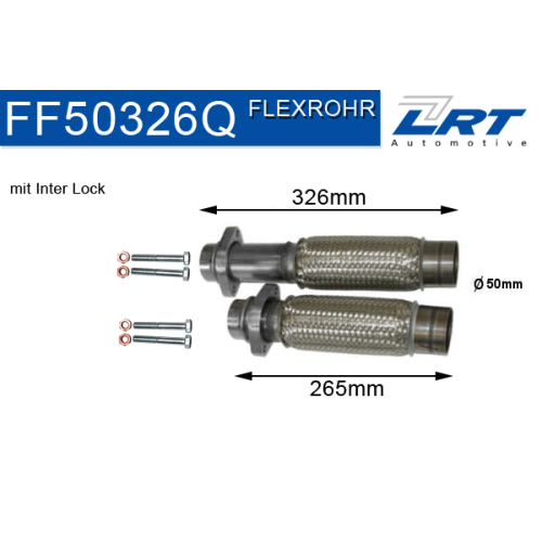2 Repair Pipe, catalytic converter LRT FF50326Q BMW