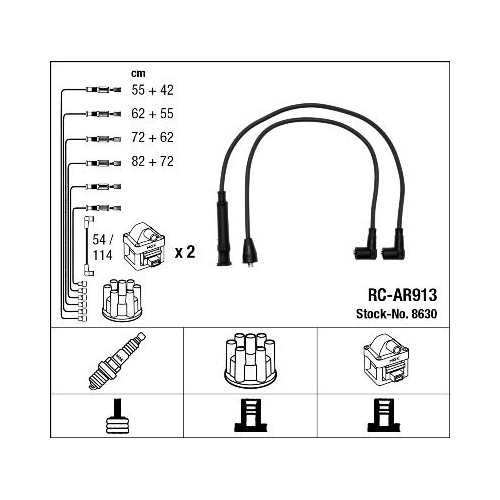1 Ignition Cable Kit NGK 8630 ALFA ROMEO FIAT LANCIA FERRARI MASERATI ABARTH