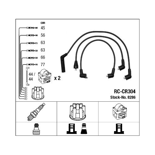1 Ignition Cable Kit NGK 8286 CHRYSLER DODGE MITSUBISHI