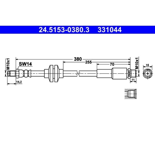 Bremsschlauch ATE 24.5153-0380.3 FIAT
