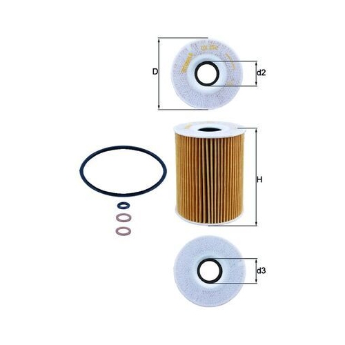 1 Oil Filter MAHLE OX 254D2 BMW