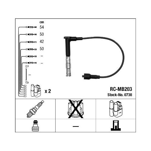 1 Ignition Cable Kit NGK 0738