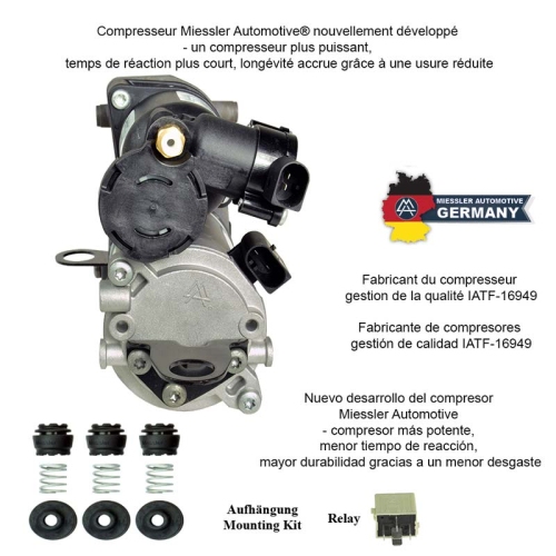 MIESSLER AUTOMOTIVE Kompressor, Druckluftanlage Luftfederung K04L-M105-0164