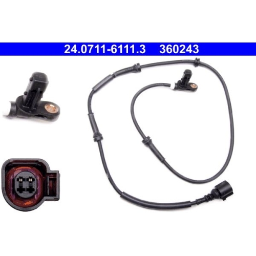 1 Sensor, wheel speed ATE 24.0711-6111.3 FORD SEAT VAG
