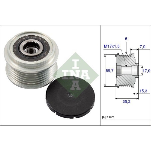 1 Alternator Freewheel Clutch INA 535 0098 10 FORD