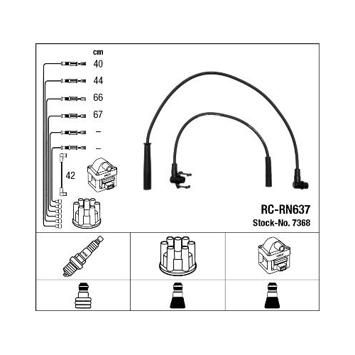 1 Ignition Cable Kit NGK 7368 RENAULT DACIA