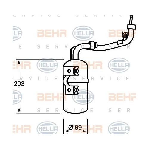 Dryer, air conditioning HELLA 8FT 351 335-061 FORD FORD (CHANGAN)