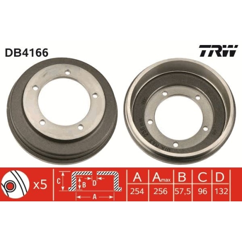 Bremstrommel TRW DB4166 FORD