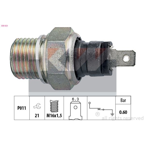 1 Oil Pressure Switch KW 500 021 Made in Italy - OE Equivalent CITROËN FORD