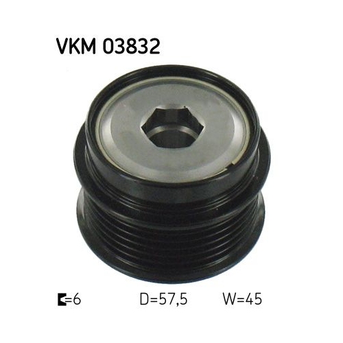 1 Alternator Freewheel Clutch SKF VKM 03832 CHRYSLER