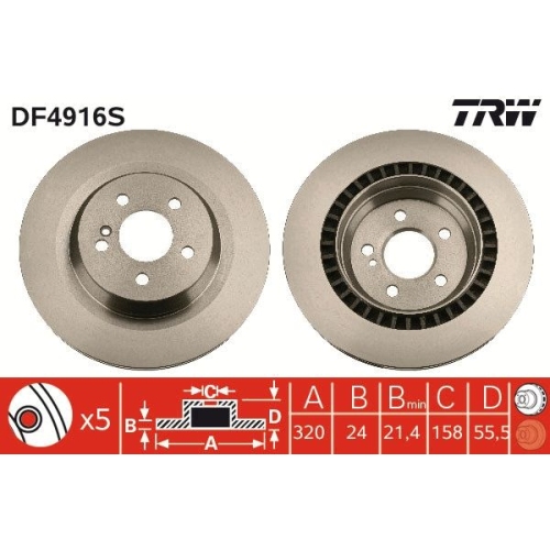 1 Brake Disc TRW DF4916S MERCEDES-BENZ