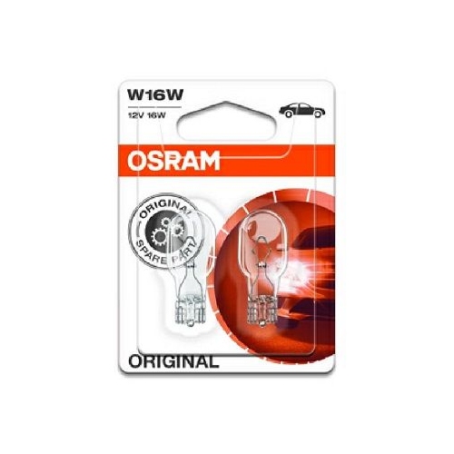Glühlampe Glühbirne OSRAM W16W 16W/12V Sockelausführung: W2,1x9,5d (921-02B)