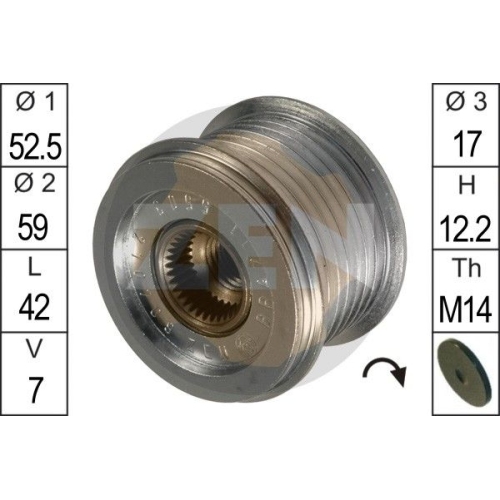 1 Alternator Freewheel Clutch ERA ZN5503 TOYOTA