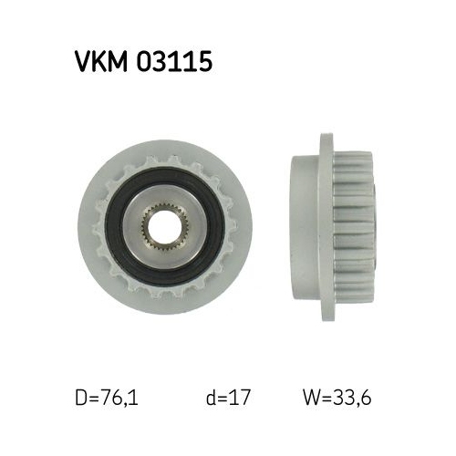 1 Alternator Freewheel Clutch SKF VKM 03115 VW