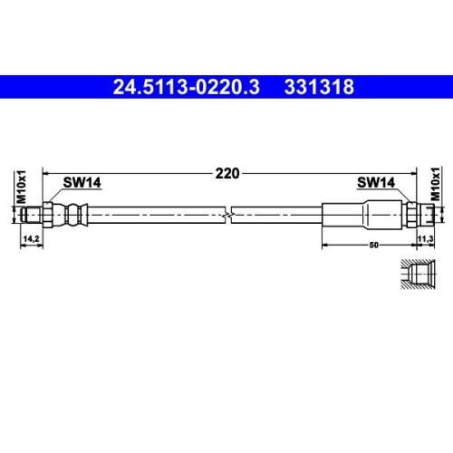 Bremsschlauch ATE 24.5113-0220.3 VAG