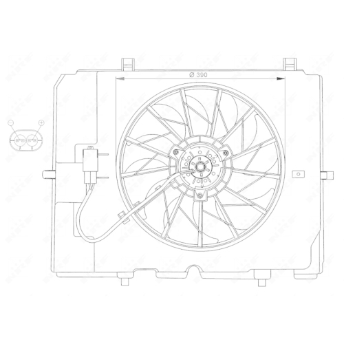1 Fan, engine cooling NRF 47067 MERCEDES-BENZ