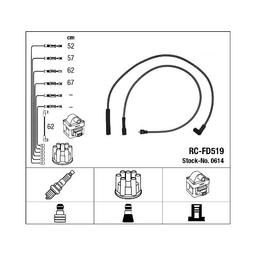 1 Ignition Cable Kit NGK 0614