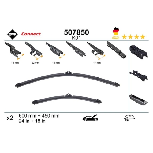 1 Wiper Blade SWF 507850 CONNECT MADE IN GERMANY