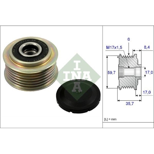 1 Alternator Freewheel Clutch INA 535 0225 10 MAZDA
