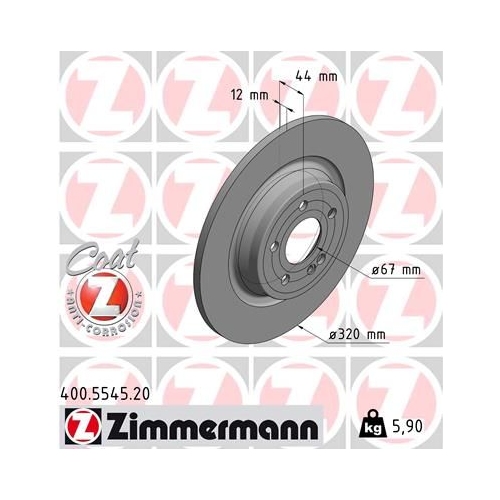 2 Brake Disc ZIMMERMANN 400.5545.20 COAT Z MERCEDES-BENZ