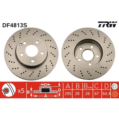 1 Brake Disc TRW DF4813S MERCEDES-BENZ