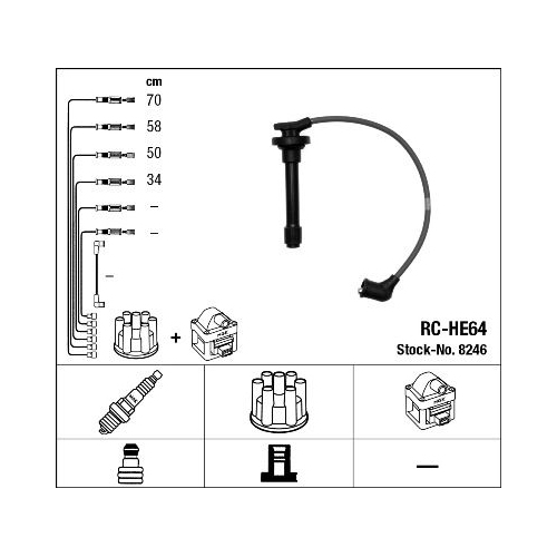1 Ignition Cable Kit NGK 8246 HONDA